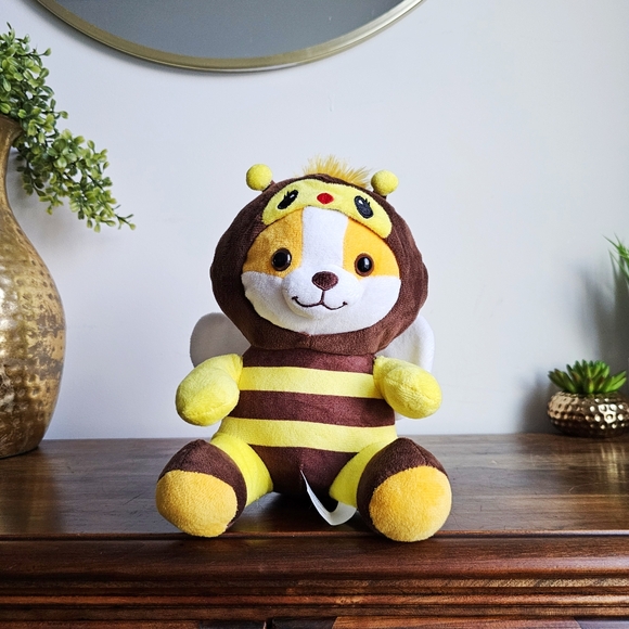 Peek-A-Boo Disguisimals Corgi Plush Bee Dog Dressed as a Bee Stuffed Animal Toy - Picture 3 of 11